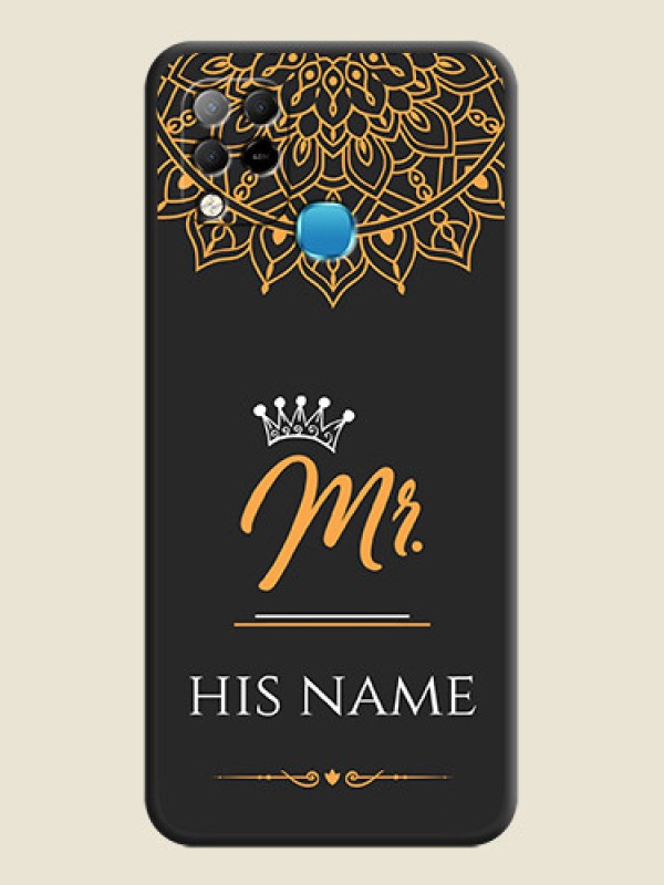 Custom Mr Name with Floral Design  on Personalised Space Black Soft Matte Cases - Infinix Hot 10s - alternate view