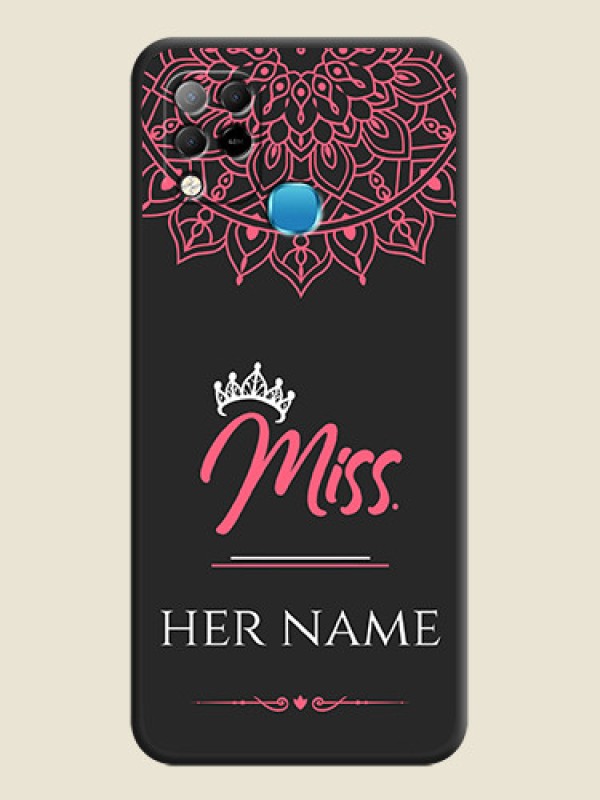 Custom Mrs Name with Floral Design on Space Black Personalized Soft Matte Phone Covers - Infinix Hot 10s - alternate view