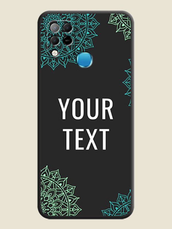 Custom Your Name with Floral Design on Space Black Custom Soft Matte Back Cover - Infinix Hot 10s - alternate view