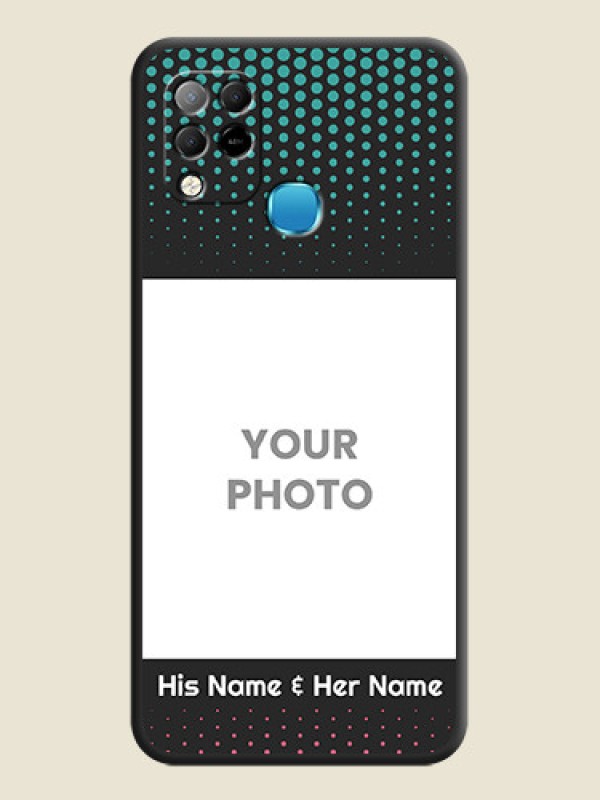 Custom Faded Dots with Grunge Photo Frame and Text on Space Black Custom Soft Matte Phone Cases - Infinix Hot 10s - alternate view