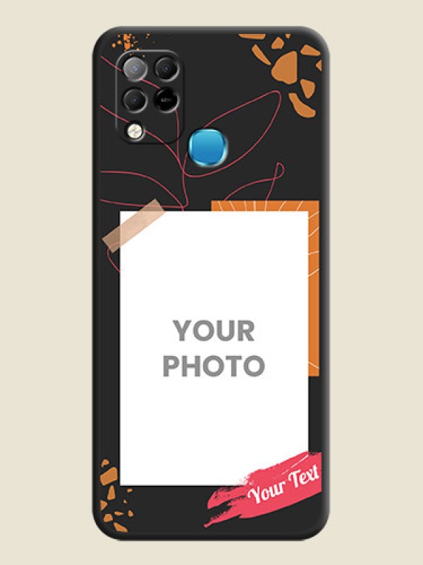 Custom Orange Photo Frame on Space Black Custom Soft Matte Phone Back Cover - Infinix Hot 10s - alternate view