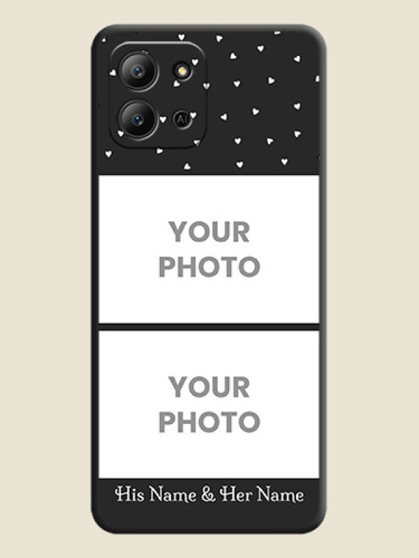 Custom Miniature Love Symbols with Name On Space Black Custom Soft Matte Mobile Back Cover - Infinix Hot 11 2022 - alternate view