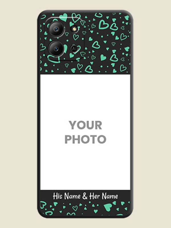 Custom Sea Green Indefinite Love Pattern on Photo On Space Black Custom Soft Matte Mobile Back Cover - Infinix Hot 11 2022 - alternate view