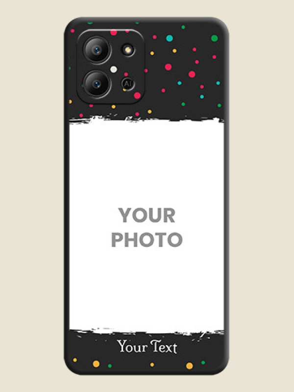 Custom Multicolor Dotted Pattern with Text On Space Black Custom Soft Matte Mobile Back Cover - Infinix Hot 11 2022 - alternate view