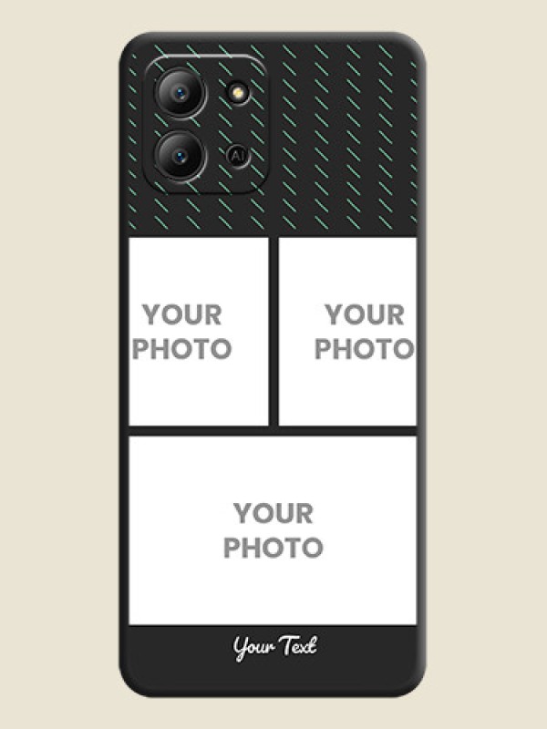 Custom Cross Dotted Pattern with 2 Image Holder On Space Black Custom Soft Matte Mobile Back Cover - Infinix Hot 11 2022 - alternate view