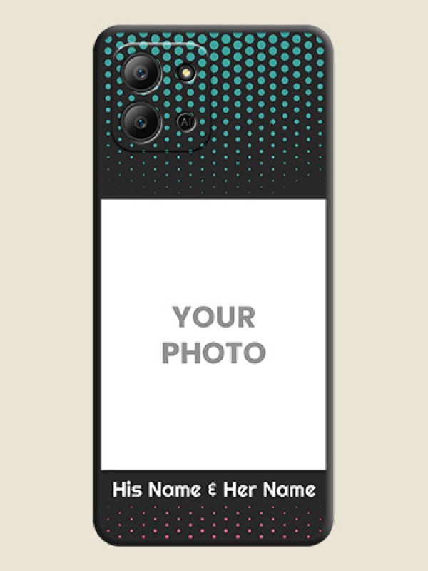 Custom Faded Dots with Grunge Photo Frame and Text On Space Black Custom Soft Matte Mobile Back Cover - Infinix Hot 11 2022 - alternate view