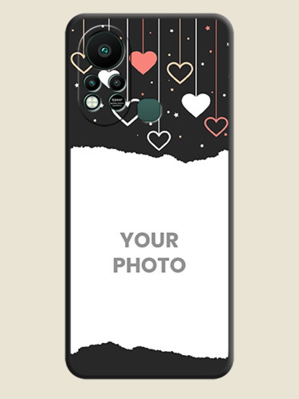 Custom Love Hangings with Splash Wave Picture on Space Black Custom Soft Matte Phone Back Cover - Infinix Hot 11s - alternate view
