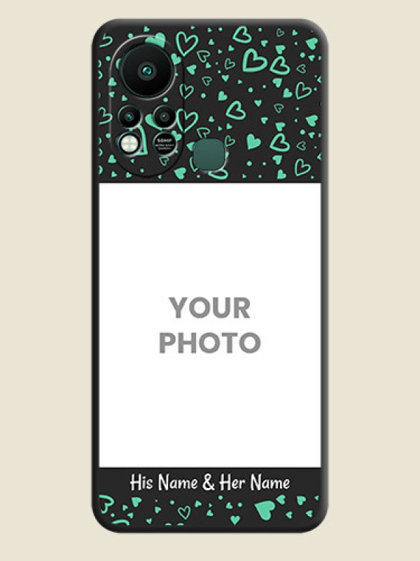 Custom Sea Green Indefinite Love Pattern on Photo on Space Black Soft Matte Mobile Cover - Infinix Hot 11s - alternate view