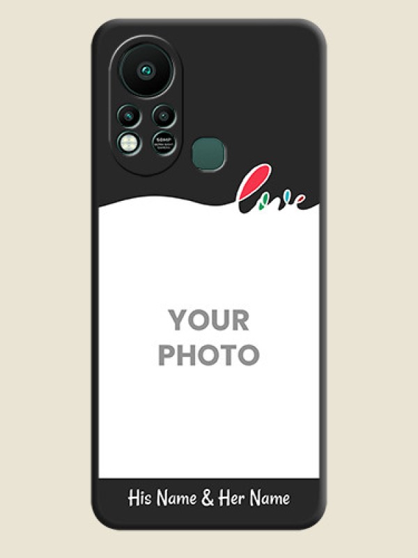 Custom Fall in Love Pattern with Picture on Photo on Space Black Soft Matte Mobile Case - Infinix Hot 11s - alternate view