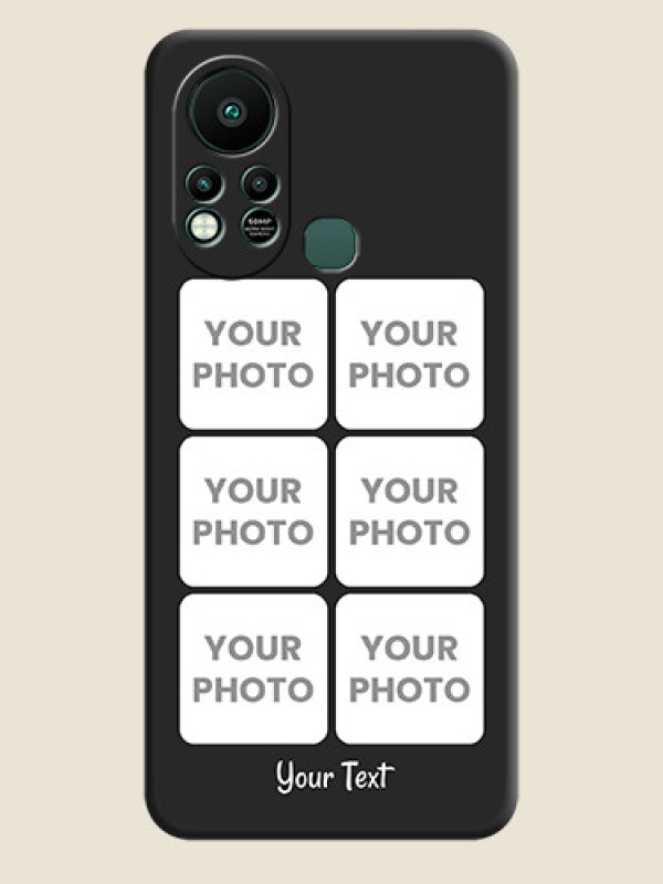Custom Floral Art with 6 Image Holder on Photo on Space Black Soft Matte Mobile Case - Infinix Hot 11s - alternate view