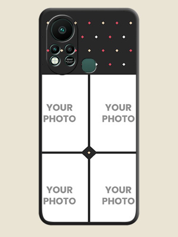 Custom Multicolor Dotted Pattern with 4 Image Holder on Space Black Custom Soft Matte Phone Cases - Infinix Hot 11s - alternate view