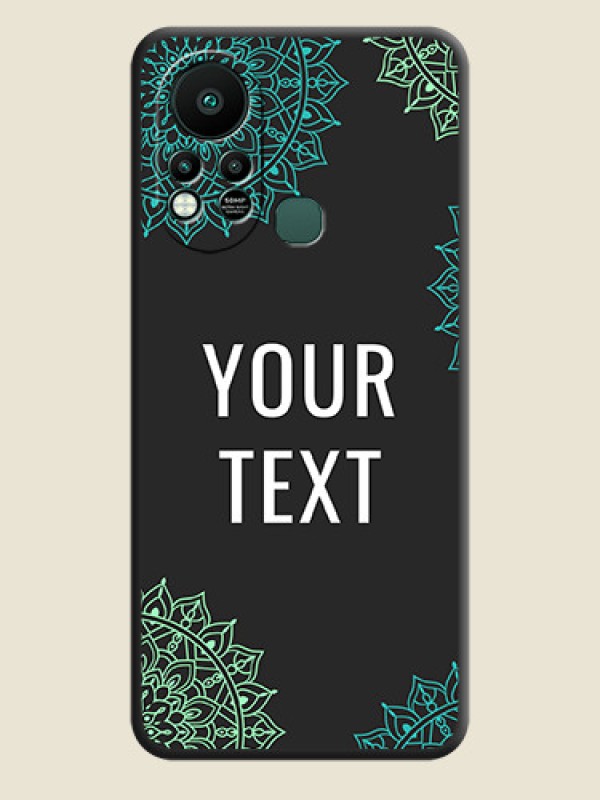 Custom Your Name with Floral Design on Space Black Custom Soft Matte Back Cover - Infinix Hot 11s - alternate view