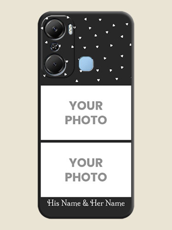 Custom Miniature Love Symbols with Name on Space Black Custom Soft Matte Back Cover - Infinix Hot 12 Pro - alternate view