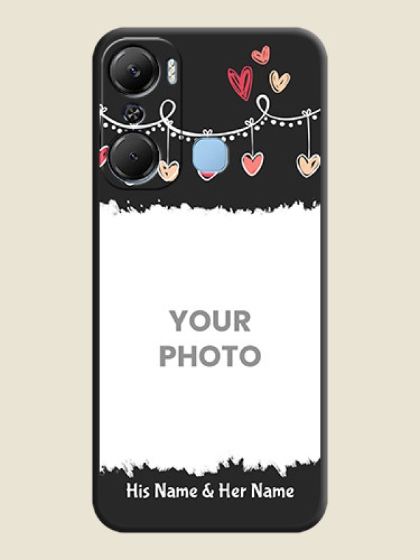 Custom Pink Love Hangings with Name on Space Black Custom Soft Matte Phone Cases - Infinix Hot 12 Pro - alternate view