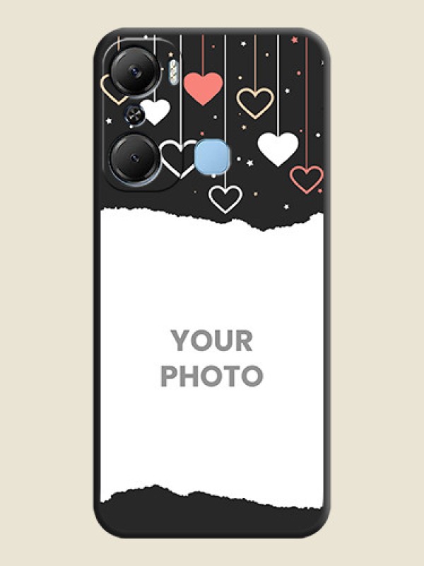 Custom Love Hangings with Splash Wave Picture on Space Black Custom Soft Matte Phone Back Cover - Infinix Hot 12 Pro - alternate view