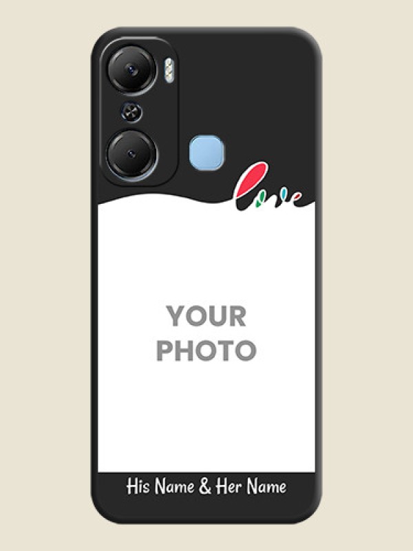 Custom Fall in Love Pattern with Picture - Photo on Space Black Soft Matte Mobile Case - Infinix Hot 12 Pro - alternate view