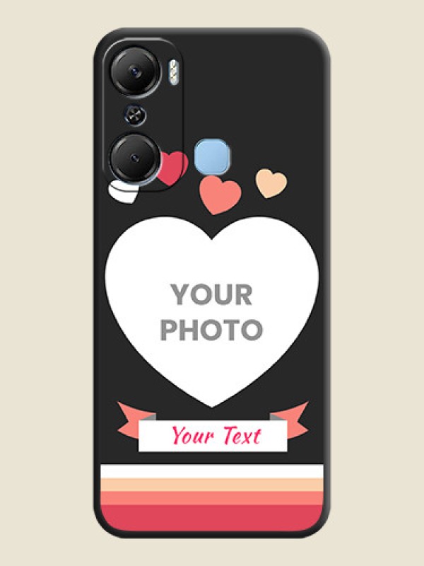 Custom Love Shaped Photo with Colorful Stripes on Personalised Space Black Soft Matte Cases - Infinix Hot 12 Pro - alternate view
