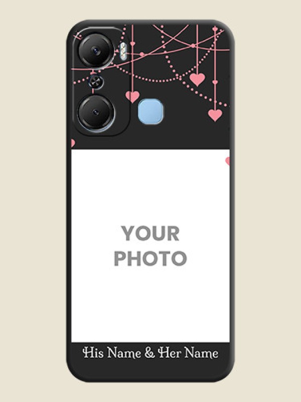 Custom Pink Love Hangings with Text on Space Black Custom Soft Matte Back Cover - Infinix Hot 12 Pro - alternate view