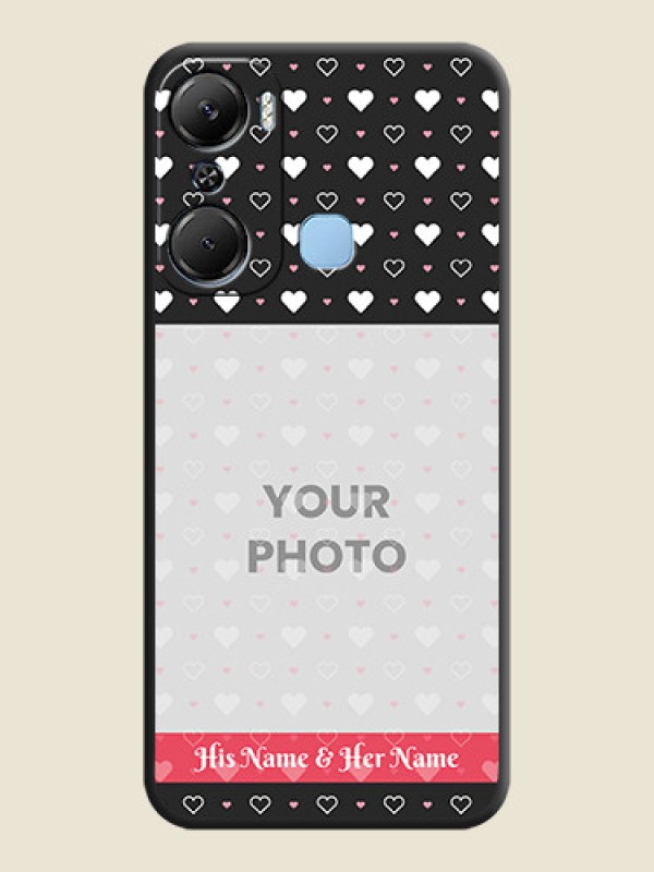 Custom White Color Love Symbols with Text Design - Photo on Space Black Soft Matte Phone Cover - Infinix Hot 12 Pro - alternate view