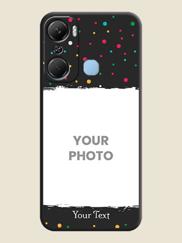 Custom Multicolor Dotted Pattern with Text on Space Black Custom Soft Matte Phone Back Cover - Infinix Hot 12 Pro - alternate view