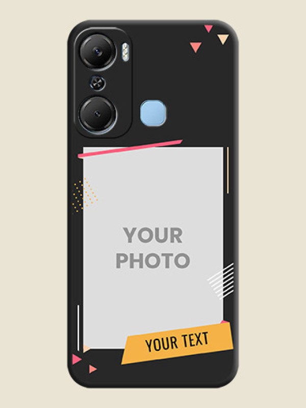 Custom Photo Frame with Triangle Small Dots - Photo on Space Black Soft Matte Back Cover - Infinix Hot 12 Pro - alternate view