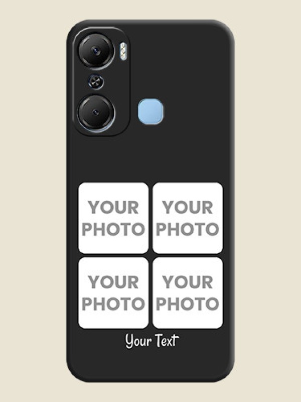 Custom Floral Art with 6 Image Holder - Photo on Space Black Soft Matte Mobile Case - Infinix Hot 12 Pro - alternate view