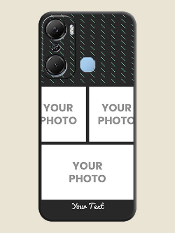 Custom Cross Dotted Pattern with 2 Image Holder on Personalised Space Black Soft Matte Cases - Infinix Hot 12 Pro - alternate view