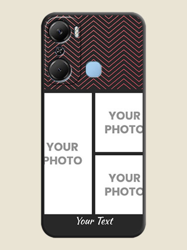 Custom Wave Pattern with 3 Image Holder on Space Black Custom Soft Matte Back Cover - Infinix Hot 12 Pro - alternate view