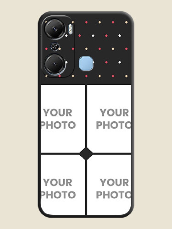 Custom Multicolor Dotted Pattern with 4 Image Holder on Space Black Custom Soft Matte Phone Cases - Infinix Hot 12 Pro - alternate view