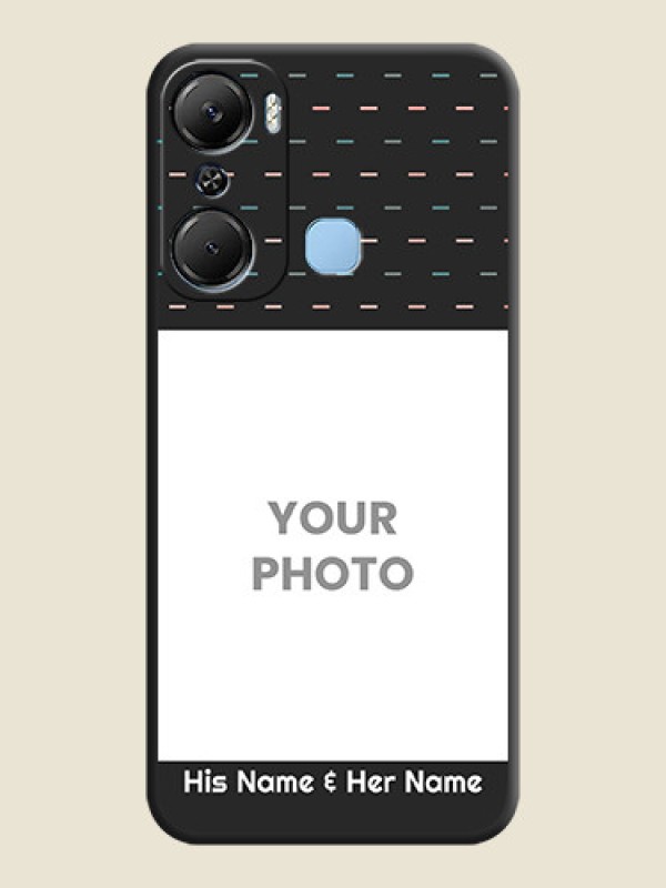 Custom Line Pattern Design with Text on Space Black Custom Soft Matte Phone Back Cover - Infinix Hot 12 Pro - alternate view