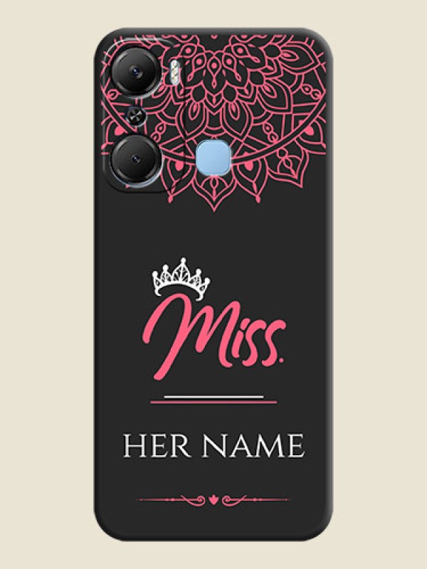 Custom Mrs Name with Floral Design on Space Black Personalized Soft Matte Phone Covers - Infinix Hot 12 Pro - alternate view