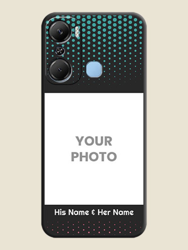 Custom Faded Dots with Grunge Photo Frame and Text on Space Black Custom Soft Matte Phone Cases - Infinix Hot 12 Pro - alternate view