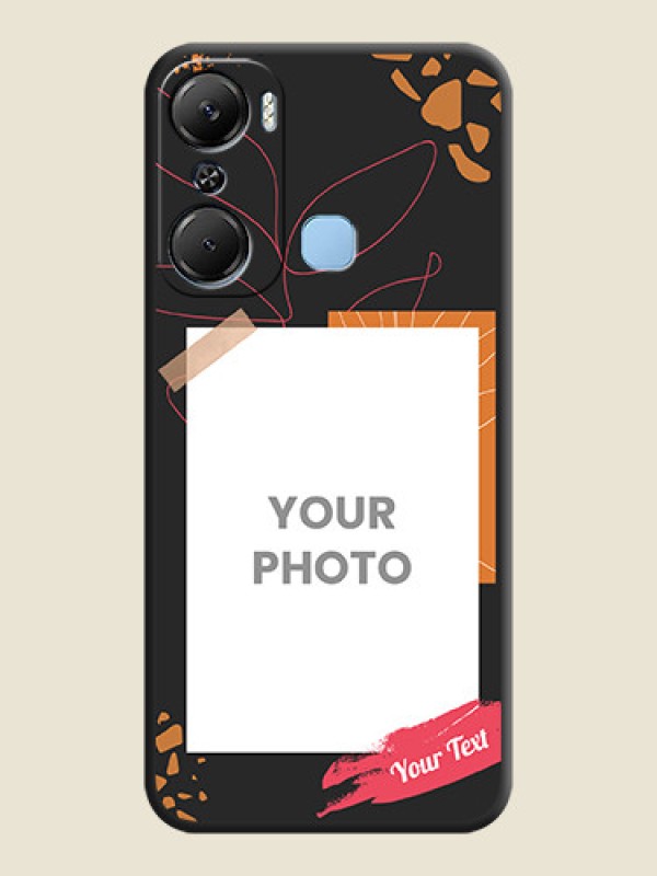 Custom Orange Photo Frame on Space Black Custom Soft Matte Phone Back Cover - Infinix Hot 12 Pro - alternate view
