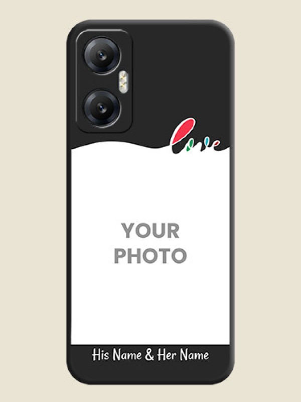 Custom Fall in Love Pattern with Picture - Photo on Space Black Soft Matte Mobile Case - Infinix Hot 20 5G - alternate view