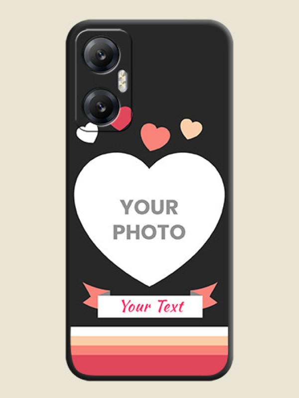Custom Love Shaped Photo with Colorful Stripes on Personalised Space Black Soft Matte Cases - Infinix Hot 20 5G - alternate view