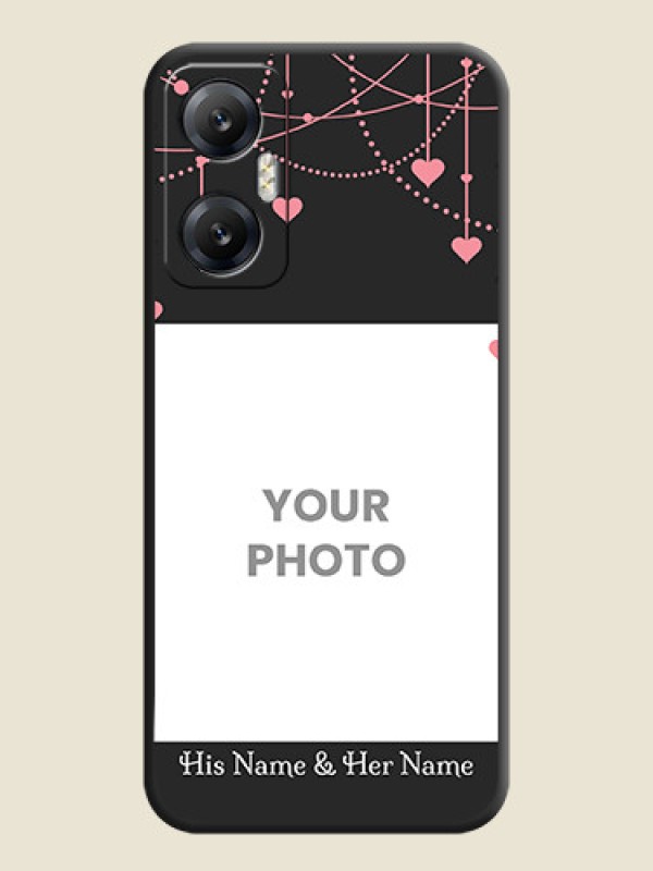 Custom Pink Love Hangings with Text on Space Black Custom Soft Matte Back Cover - Infinix Hot 20 5G - alternate view