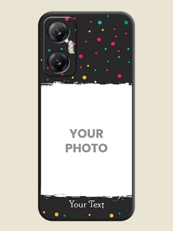 Custom Multicolor Dotted Pattern with Text on Space Black Custom Soft Matte Phone Back Cover - Infinix Hot 20 5G - alternate view
