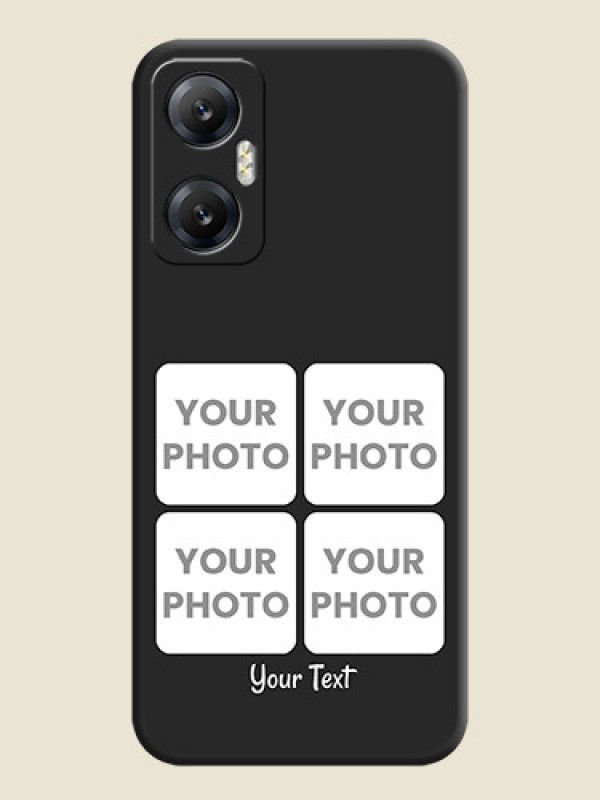 Custom Floral Art with 6 Image Holder - Photo on Space Black Soft Matte Mobile Case - Infinix Hot 20 5G - alternate view