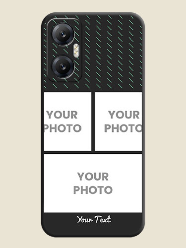 Custom Cross Dotted Pattern with 2 Image Holder on Personalised Space Black Soft Matte Cases - Infinix Hot 20 5G - alternate view