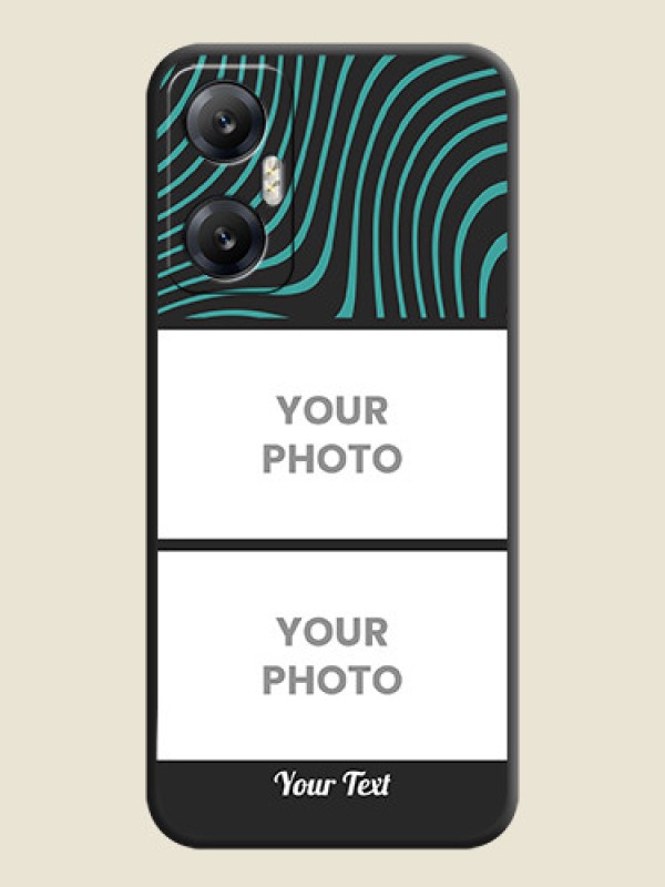 Custom Wave Pattern with 2 Image Holder on Space Black Personalized Soft Matte Phone Covers - Infinix Hot 20 5G - alternate view