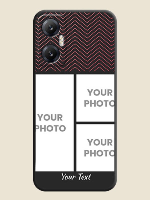 Custom Wave Pattern with 3 Image Holder on Space Black Custom Soft Matte Back Cover - Infinix Hot 20 5G - alternate view