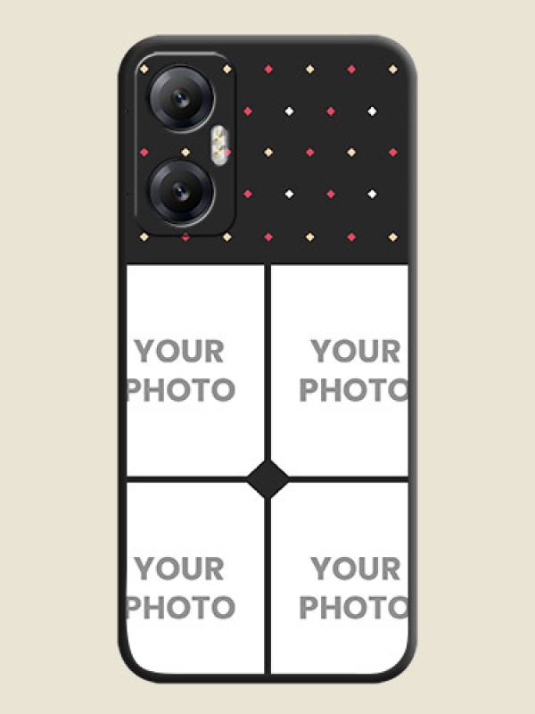 Custom Multicolor Dotted Pattern with 4 Image Holder on Space Black Custom Soft Matte Phone Cases - Infinix Hot 20 5G - alternate view