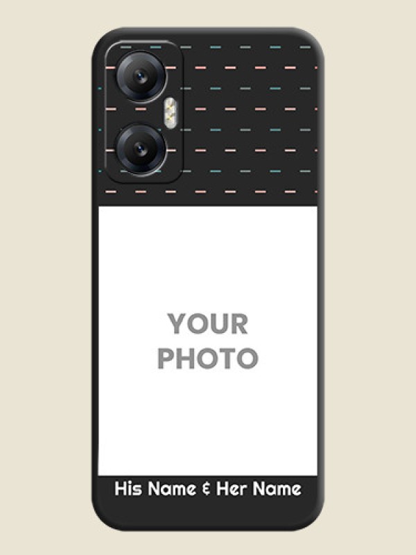 Custom Line Pattern Design with Text on Space Black Custom Soft Matte Phone Back Cover - Infinix Hot 20 5G - alternate view