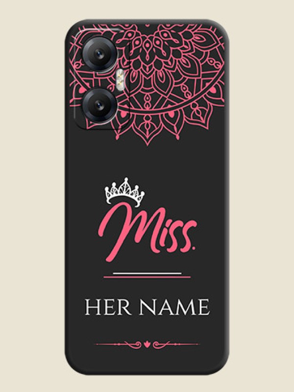 Custom Mrs Name with Floral Design on Space Black Personalized Soft Matte Phone Covers - Infinix Hot 20 5G - alternate view