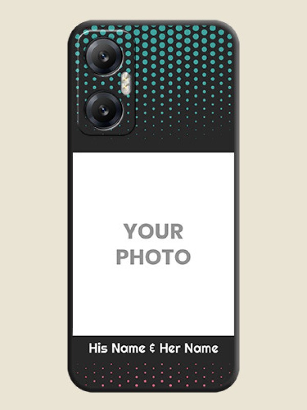 Custom Faded Dots with Grunge Photo Frame and Text on Space Black Custom Soft Matte Phone Cases - Infinix Hot 20 5G - alternate view