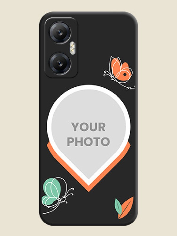 Custom Upload Pic With Simple Butterly Design On Space Black Personalized Soft Matte Phone Covers - Infinix Hot 20 5G - alternate view