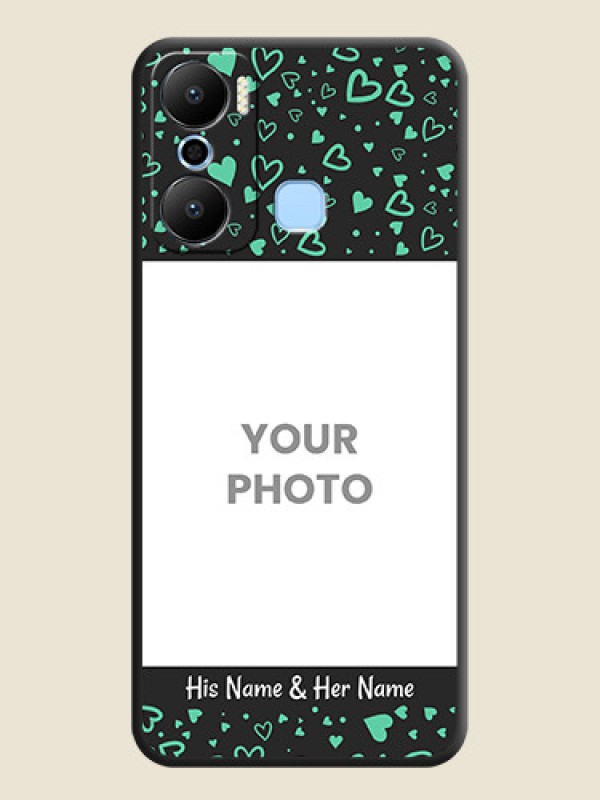 Custom Sea Green Indefinite Love Pattern - Photo on Space Black Soft Matte Mobile Cover - Infinix Hot 20 Play - alternate view