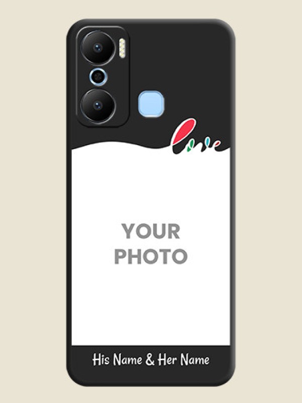Custom Fall in Love Pattern with Picture - Photo on Space Black Soft Matte Mobile Case - Infinix Hot 20 Play - alternate view