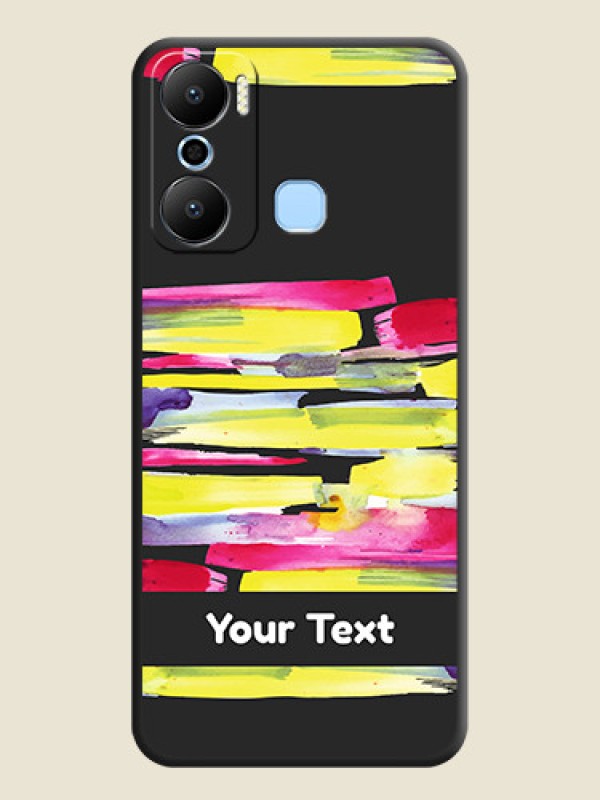Custom Brush Coloured on Space Black Personalized Soft Matte Phone Covers - Infinix Hot 20 Play - alternate view