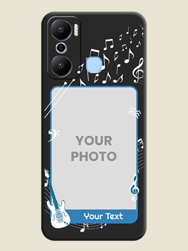 Custom Musical Theme Design with Text - Photo on Space Black Soft Matte Mobile Case - Infinix Hot 20 Play - alternate view